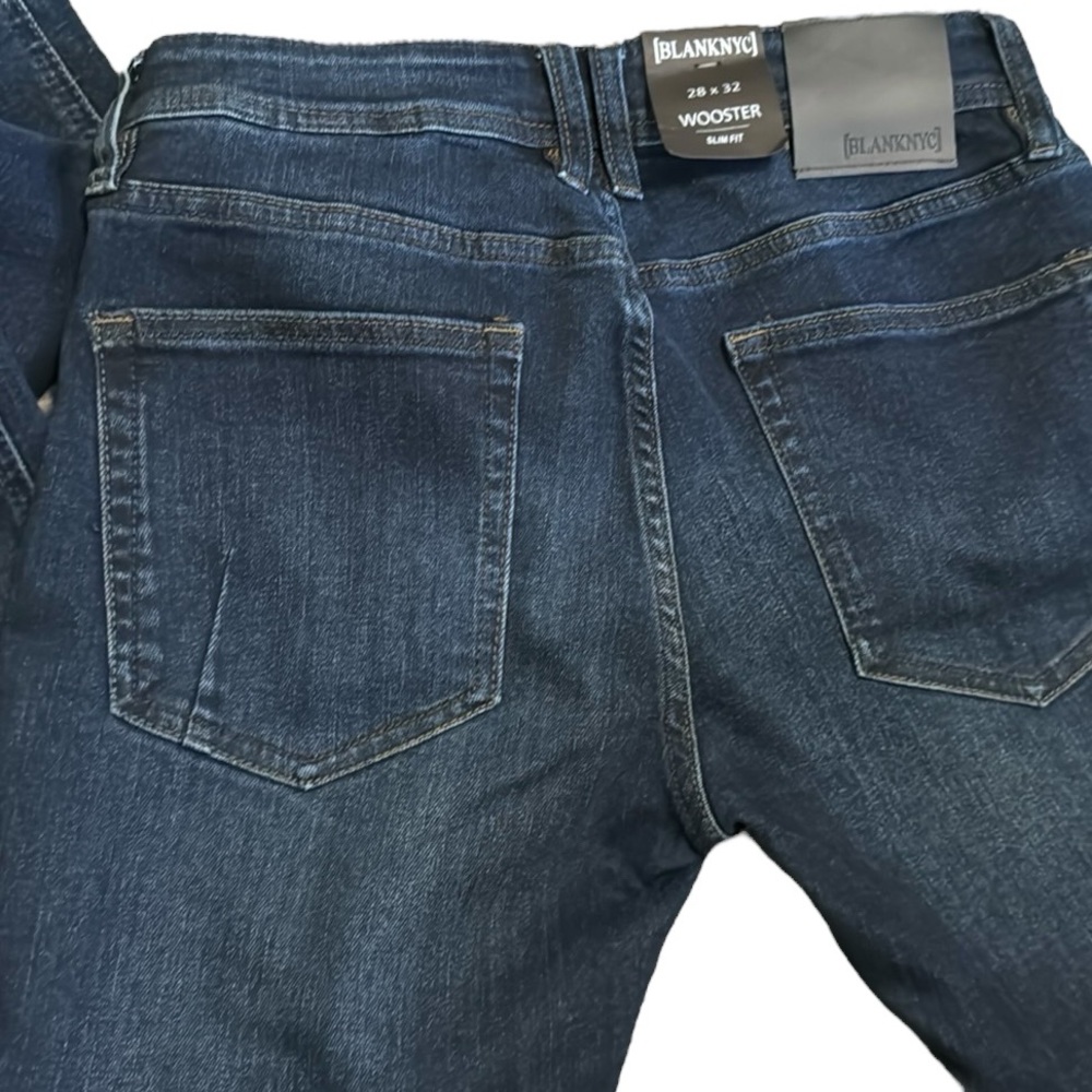 NWT Blank NYC Wooster Slim Fit Dark Blue Rinse Size 28x32 - Picture 8 of 10